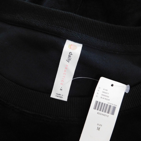 NWT!! Anthropologie DAILY PRACTICE Black Velvet Puff-Sleeve Dress Mini Medium - Picture 13 of 16